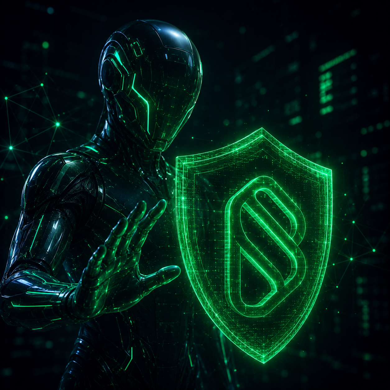 Inteligência artificial da Blockbit protegendo dados com escudo digital